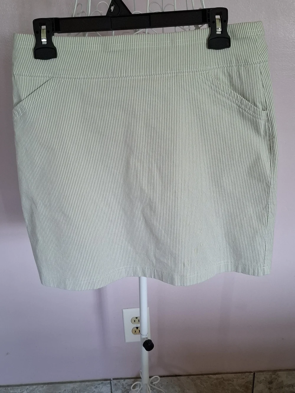 Mario Serrani Mint Pinstripe Mini Skirt